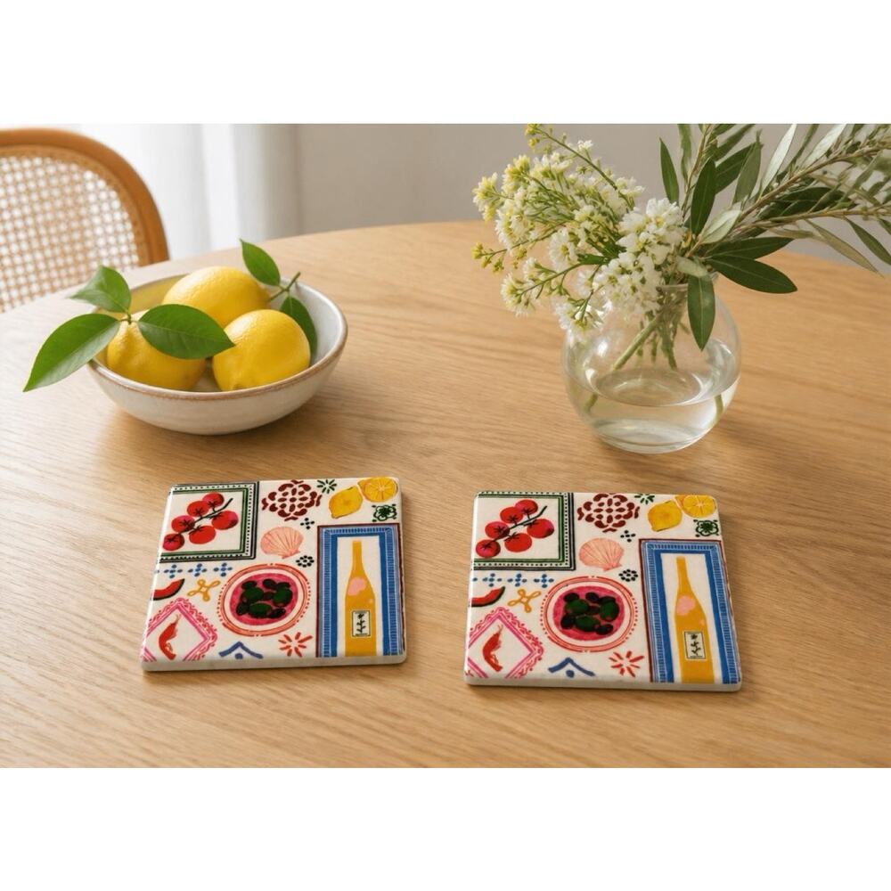 Italian Summer Coasters | Amalfi Coast Tile Coasters | Hostess Gift - Picture 2 of 6